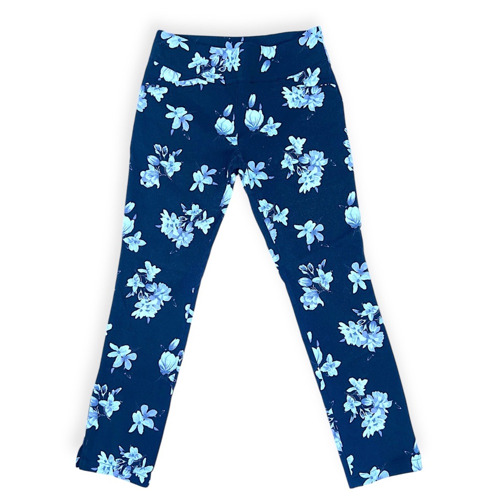 Joe Benbasset Mid-Rise Black and White Floral Capri Pants | Women’s L